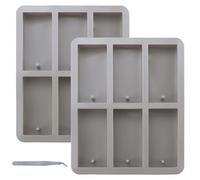 Lot de 2 moules rectangulaires en silicone avec trou de suspension - Moules à savon en résine avec 1 pince à épiler - Pour savon, pendentif, jour, bougie, résine