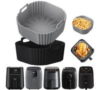 Lot de 2 Moules Silicone Air Fryer, Accessoires Air Fryer compatibles CREATE 1,5L, BELLA 2L, Midea 2L, COSORI 2L, Tristar FR-9015, Moule Air Fryer réutilisable pour friteuse à air chaud 1 à 2L