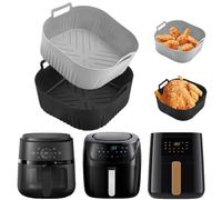 Lot de 2 Moules Silicone Air Fryer, Moule Air Fryer Réutilisable en Silicone Alimentaire, Compatible avec Philips NA229 4,2 L/HD9255 4,1 L, Moulinex AL4018F0 4L, Russell Hobbs 4,3 L, MEDION 4L