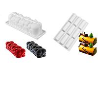 Lot de 2 Moules silicone bûche de noël nuage cloud boule + 1 moule 9 bûchettes ou insert gâteau entremet pâtisserie mousse