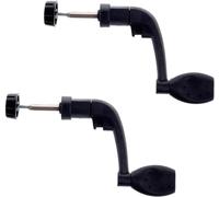 Lot de 2 moulinets de pêche universels en plastique noir avec manivelle