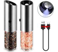 Lot de 2 Moulins à Poivre et Sel électriques Rechargeables USB Vendos85