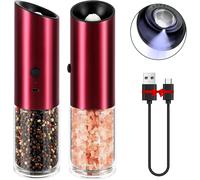 Lot de 2 Moulins à Poivre et Sel électriques Rechargeables USB Vendos85