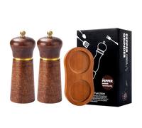 Lot de 2 moulins à poivre et sel en bois, grossièreté réglable avec plateau rechargeable de 20,3 cm (12,7 cm)