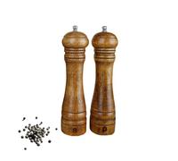 Lot de 2 moulins à sel et à poivre en bois de chêne réglables en céramique pour shaker de cuisine avec noyau en céramique - 20,3 cm