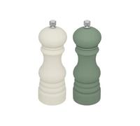 - Lot de 2 Moulins à Sel & Poivre "Sensia" 17cm Beige & Vert