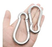 Lot de 2 mousquetons à ressort de 10,2 cm, en acier inoxydable 304 robuste pour mousqueton d'extérieur