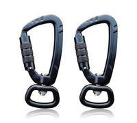 Lot de 2 mousquetons de 85 mm avec articulation rotative à 360 °, en aluminium, grand mousqueton d'escalade, mousqueton de sécurité, capacité de charge de 400 kg, mousqueton pour laisse de chien, yoga