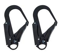 Lot de 2 mousquetons de sécurité 25 KN, Crochet à Clip à Grande Ouverture, Mousqueton à Verrouillage pour Escalade, Secours, Rappel et gréage