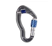 Lot de 2 mousquetons d'escalade Professionnels avec poulie, Clip Verrouillage à vis, Tension 25 KN(Blue)