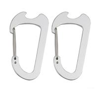 Lot de 2 mousquetons en alliage d'aluminium pour activités de plein air, y compris sac à dos, matériel d'escalade, suspension et organisation des clés (argent)