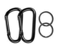 Lot de 2 mousquetons en aluminium de 69 mm pour hamacs, accessoires de camping, balançoire