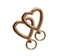 Lot de 2 mousquetons pivotants en métal pour sacs à main avec poignée en forme de cœur, doré, 41MM gold