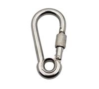 Lot de 2 mousquetons robustes pour fermeture à vis, boucle de portail, anneaux à maillons rapides, crochet pour camping, randonnée, mousqueton à vis de verrouillage, porte-clés, accessoire de camping