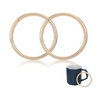 Lot de 2 mousquetons ronds - 75 mm de diamètre extérieur - En acier inoxydable - Pour porte-clés, sacs, bricolage - Doré
