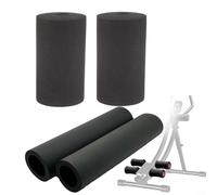 Lot de 2 mousses de rechange pour machines d'extension de jambe adaptées aux bancs de musculation et divers équipements de gym, tubes de diamètre 22 à 32 mm (140 mm, noir)