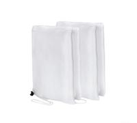 Lot de 2 moustiquaires pour plantes avec cordon de serrage et fermeture éclair en polyéthylène 60 mailles respirantes Blanc Protection réglable Plusieurs tailles pour (120 x 150 cm)