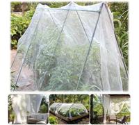 Lot de 2 moustiquaires pour terrasse, jardin, 3 x 5 m, moustiquaire pour protéger les légumes, les plantes, les terrasses, les appartements, le balcon (blanc)