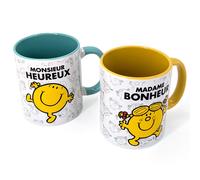 Lot de 2 mugs Madame MONSIEUR MADAME modèle Bonheur et Heureux