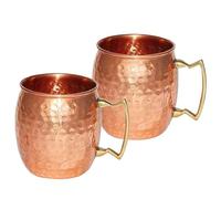 Lot de 2 mugs Moscow Mule en cuivre pur (400 ml)
