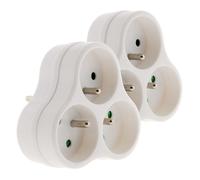 Lot de 2 multiprises triplites 3x16A triangulaires - blanc - Zenitech
