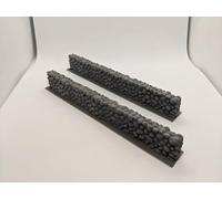 Lot de 2 murs de pierre de 150 mm | 28 mm échelle 1/56 | RPG Figurine de table Modélisation de paysage Wargaming Fantasy Diorama Wargames Model Paysage Terrain Scatter Jeu de rôle Imprimé 3D Peintable