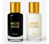 Lot de 2 Muscs Coranisés - Musc Noir & Musc Blanc Tahara - Grand format 12 ml - Parfum concentré sans alcool - RoqyaSunna