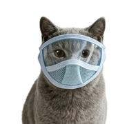 Lot de 2 muselières pour chat en PVC transparent avec fermeture réglable pour couper les griffes, le bain, les visites vétérinaires