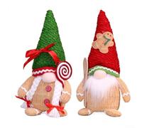 Lot de 2 nains de Noël avec biscuits et sucettes pour décoration de table et d'intérieur