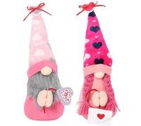 Lot de 2 nains de Noël en peluche FONGWAN cadeaux de Saint-Valentin pour femme - amour Multicolore G