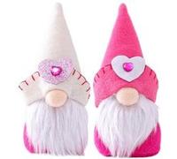 Lot de 2 nains de Noël en peluche FONGWAN cadeaux de Saint-Valentin pour femme - gemme Multicolore G