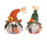 Lot de 2 Nains Thanksgiving d'automne en Peluche Suspendable Thanksgiving Poupée Automne Nain Visage Poupée Décoration, GNOME Peluches Nain en Peluche Thanksgivings Dolls Peluches Gnomes Décor