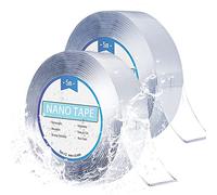 Lot de 2 Nano Ruban Adhésif Double Face Puissant, Double Face Transparent Réutilisable, Adhesif Double Face Extra Fort pour Pâte Les Photos et Les Tapises, Fixation de Tapis
