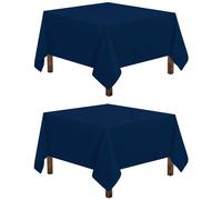 Lot de 2 nappes carr es Utopia Kitchen [137 x 137 cm, bleu marine], lavables en machine, en polyester, pour d ners, buffets, pique-niques, mariag