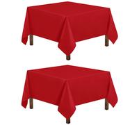 Lot de 2 nappes carr es Utopia Kitchen [137 x 137 cm, rouge], lavables en machine, en polyester, pour d ners, buffets, pique-niques, mariages et