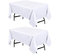 Lot de 2 nappes carr es Utopia Kitchen [60 x 60 pouces, blanc], lavables en machine, en tissu polyester, pour d ner, buffet, f tes, Pi