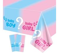 Lot de 2 nappes de table pour révéler le sexe - Rose et bleu - Pour décoration de fête prénatale, garçons ou filles - 130 x 220 cm