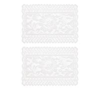Lot de 2 nappes élégantes en dentelle carrée brodée de fleurs pour la maison, la cuisine, la salle à manger, la décoration de la table à manger, tissu polyester robuste, nappe carrée