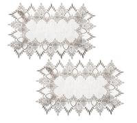 Lot de 2 nappes rectangulaires en lin - 45 × 30 cm - Vintage - Tons de terre neutres et rustiques - Beige - Pour la maison, la cuisine, la salle à manger, la table basse, la commode, le thé