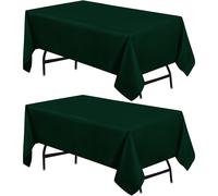 Lot de 2 nappes rectangulaires Utopia Kitchen [152 x 213 cm, vert chasseur], lavables en machine, en polyester, pour d ners, buffets, pique-nique