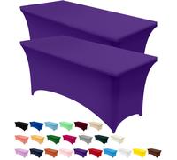 Lot de 2 nappes Utopia Kitchen en lasthanne [1,2 m, violet], ajust es, lavables et infroissables, extensibles, rectangulaires, pour salons profe