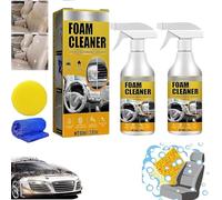 Lot de 2 nettoyants en mousse multi-usages, spray nettoyant pour revêtement de voiture, nettoyant intérieur de voiture, détachant pour siège de voiture