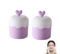Lot de 2 nettoyants portables pour le visage, tasse à bulles rapide pour gel douche et shampooing, presse manuelle pour soins de la peau doux, mousse légère pour voyage et usage quotidien (violet)