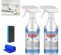 Lot de 2 nettoyants pour climatiseur, sans lavage, spray moussant pour climatiseur, nettoyant efficace et multifonction pour ventilateur, 60 ml