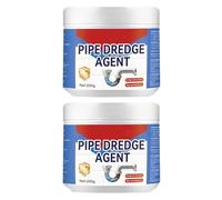 Lot de 2 nettoyeurs de canalisations, 200 g d'agents de dragage de canalisation, déodorant pour canalisation, puissant agent de dragage de tuyaux pour cuisine, salle de bain, toilettes, douche