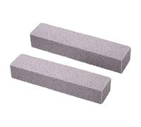 Lot de 2 nettoyeurs de cuvette de toilette en pierre ponce avec poignée pour salle de bain, cuisine, piscine, carrelage, eau dure, élimination des taches, rouille, dépôts de calcaire, nettoyage gris