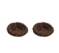 Lot de 2 nichoirs à oiseaux faits à la main pour décoration de jardin, vacances, nichoir naturel pour pigeons, petits bijoux, décoration de 6 cm et 12 cm