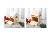 Lot de 2 nichoirs en bois pour oiseaux inséparables, calopsittes perruches, perroquets, volières, accessoires