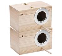 Lot de 2 nichoirs pour perruches 20,3 x 12,7 x 12,7 cm, nichoir pour calopsittes en bois avec perchoir de porte et couvercle ouvrable, nichoir naturel robuste pour cage, nid d'oiseau, nichoir pour cag