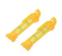 Lot de 2 niveaux à bulle suspendus en cascade métallique avec crochet moulé pour nivellement de ligne de construction, pour cintre à bulles en acrylique orange/jaune, 75 x 12,5 mm (orange)